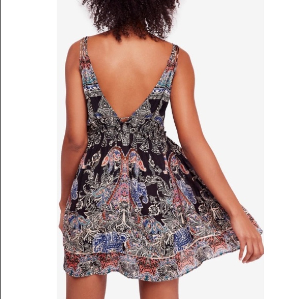 Free People Me Too You Black Printed Dress S NWT - Picture 4 of 8